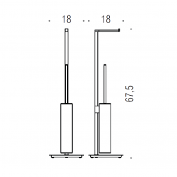 Стойка COLOMBO DESIGN MINI Q B5018.OM с держателем туалетной бумаги и ершиком цвет золото матовое