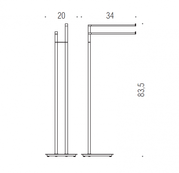 Стойка COLOMBO DESIGN MINI Q B5038.GM с полотенцедержателем двойным цвет графит матовый