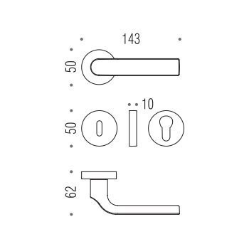 Дверная ручка Colombo META KG11R хром матовый