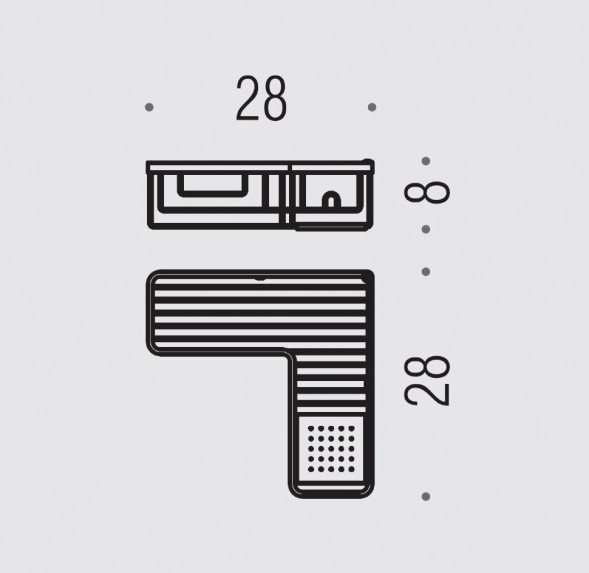 Полочка корзинка COLOMBO DESIGN ANGOLARI B9614 угловая одинарная с металлической полочкой