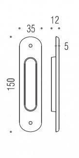 Ручка Colombo CD211 для раздвижной двери бронза