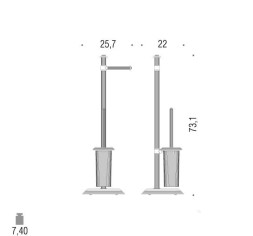 Стойка COLOMBO DESIGN HERMITAGE B3318 напольная с держателем туалетной бумаги и ершиком