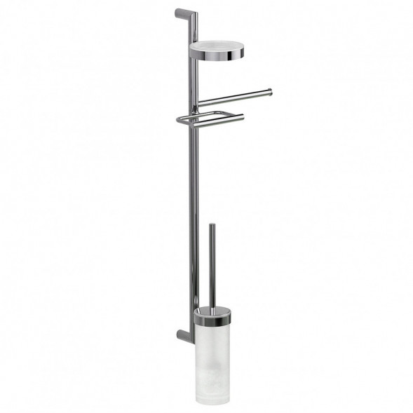 Стойка COLOMBO DESIGN PLANETS B9822 настенная с полотенцедержателем с мыльницей с держателем туалетной бумаги и с ершиком