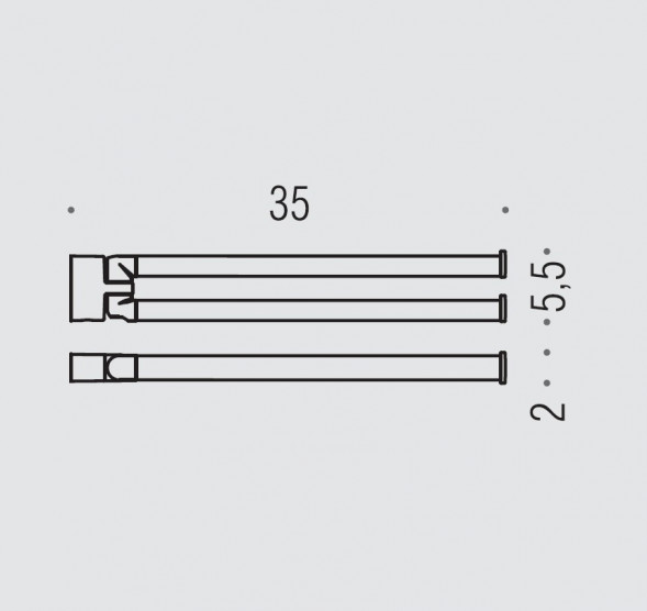 Полотенцедержатель COLOMBO DESIGN LULU B6212 двойной
