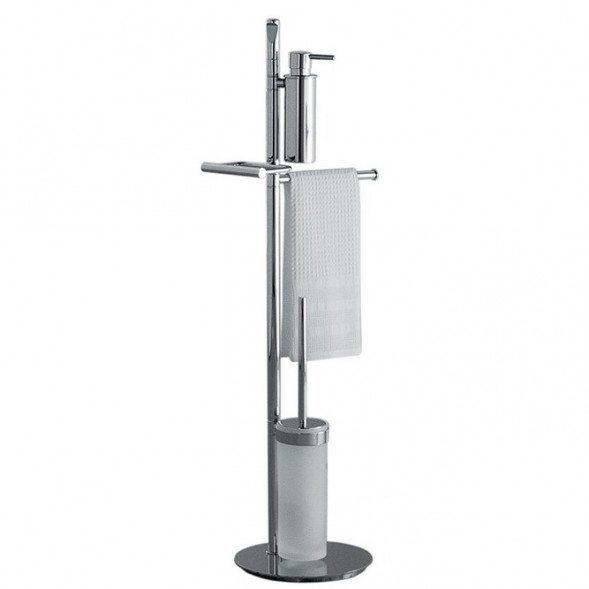 Стойка COLOMBO DESIGN PLANETS B9849 напольная с полотенцедержателем с дозатором с держателем туалетной бумаги и с ершиком