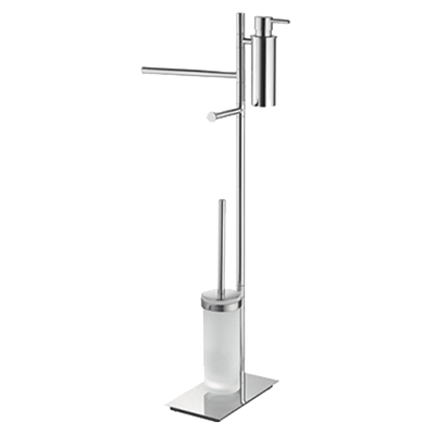 Стойка COLOMBO DESIGN SQUARE B9918 напольная с полотенцедержателем с дозатором с держателем туалетной бумаги и с ершиком
