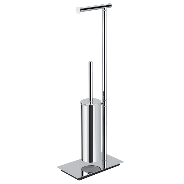 Стойка COLOMBO DESIGN SQUARE B9907 напольная с держателем туалетной бумаги и ершиком