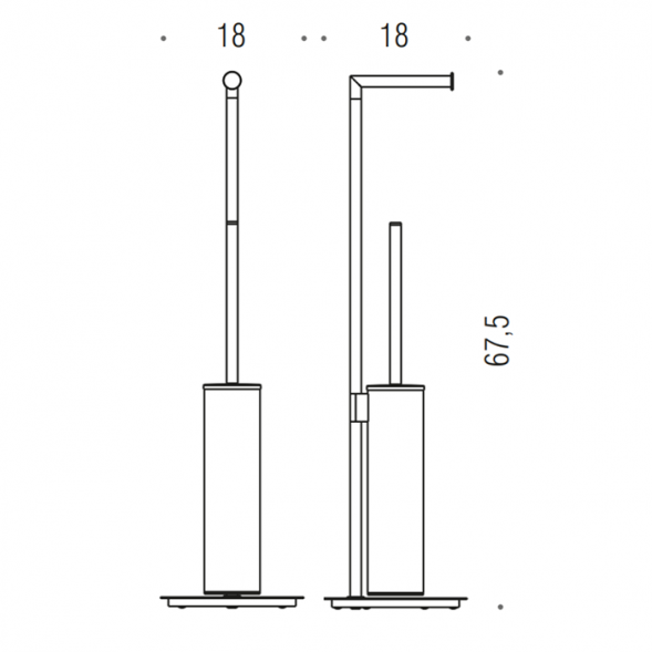 Стойка COLOMBO DESIGN MINI B4018 с держателем туалетной бумаги и ершиком цвет хром