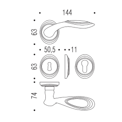 Дверная ручка Colombo CAMEO DB41R хром