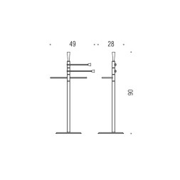 Стойка COLOMBO DESIGN ISOLE B9403N напольная с полотенцедержателем