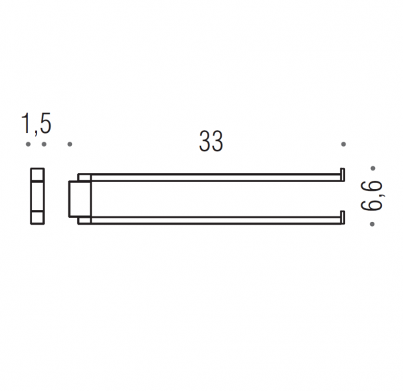 Полотенцедержатель COLOMBO DESIGN MINI Q B5012.HPS1 двойной цвет нержавеющая сталь