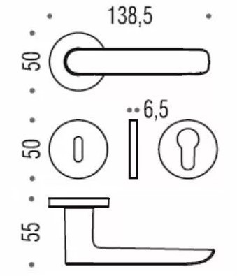 Дверная ручка Colombo Lund SE11RSB хром матовый