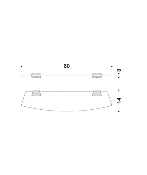 Полочка COLOMBO DESIGN LAND B2816 стеклянная