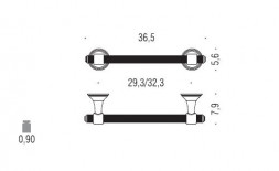 Полотенцедержатель COLOMBO DESIGN HERMITAGE B3309.GOLD широкий