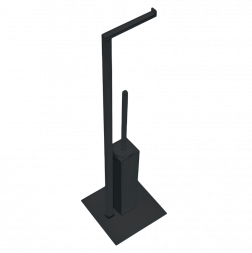 Стойка COLOMBO DESIGN MINI Q B5018.GM с держателем туалетной бумаги и ершиком цвет графит матовый