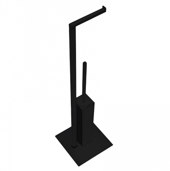 Стойка COLOMBO DESIGN MINI Q B5018.NM с держателем туалетной бумаги и ершиком цвет черный матовый